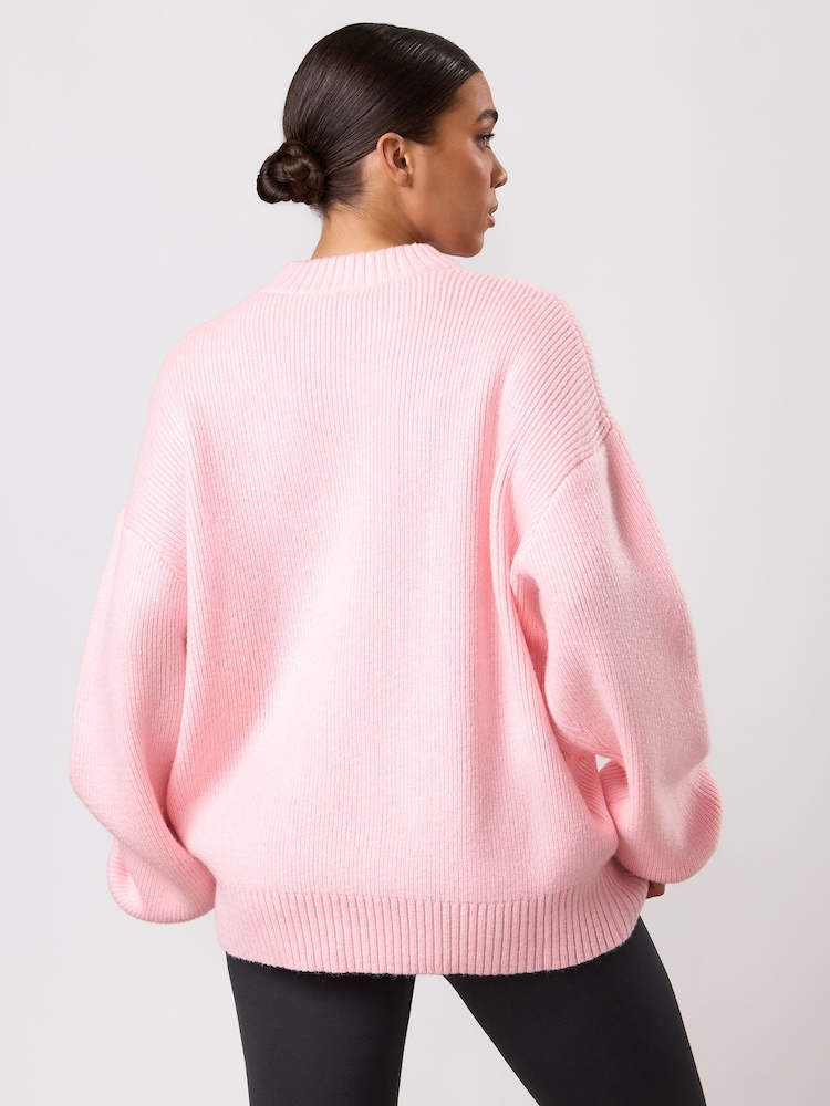 Gym King Pink Rib Knit Sweatshirt - Image 3 of 3 Gym King Pink Rib Knit Sweatshirt - Image 3 of 3