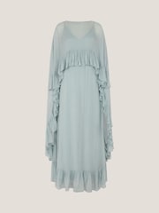 Monsoon Blue Jodie Ruffle Cape Chiffon Maxi Dress - Image 5 of 5