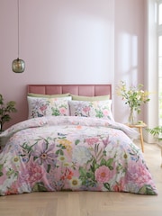 RHS x Catherine Lansfield Pink Enchanted Butterfly Garden So Soft Duvet Cover Set - Image 1 of 5