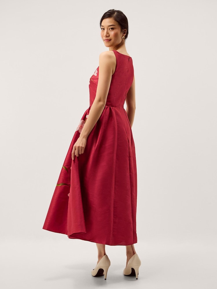 Monsoon Pink Anya Flare Midi Dress - Image 2 of 5 Monsoon Pink Anya Flare Midi Dress - Image 2 of 5