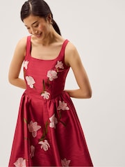 Monsoon Pink Anya Flare Midi Dress - Image 3 of 5