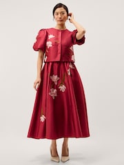 Monsoon Pink Anya Puff Sleeve Jacket - Image 1 of 5