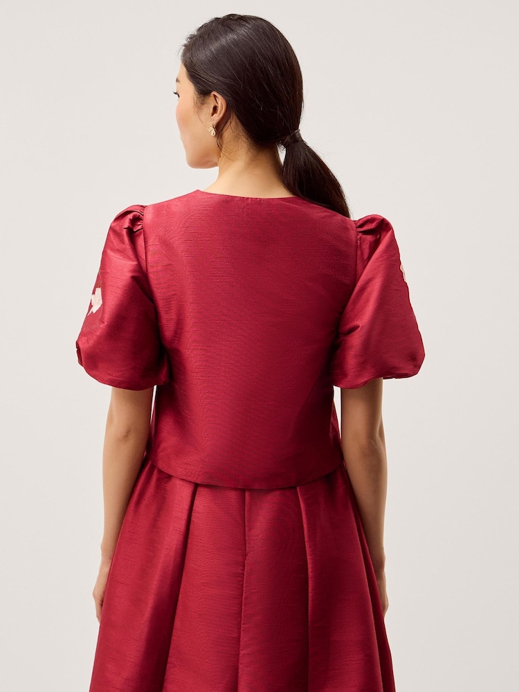 Monsoon Pink Anya Puff Sleeve Jacket - Image 2 of 5