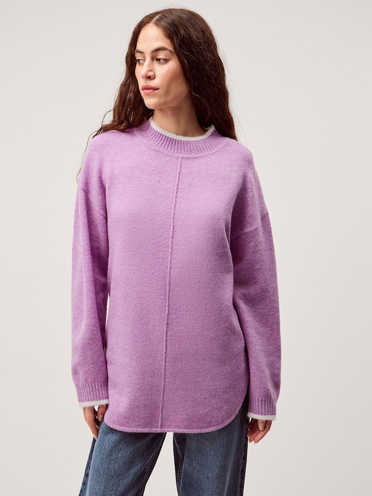 Monsoon Purple Tori Oversized Tipped Jumper - Image 2 of 5