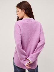 Monsoon Purple Tori Oversized Tipped Jumper - Image 3 of 5