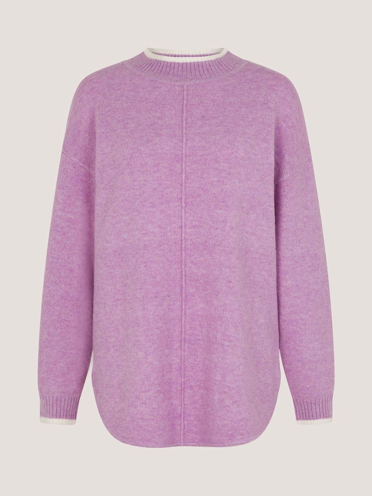 Monsoon Purple Tori Oversized Tipped Jumper - Image 5 of 5