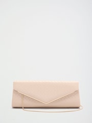Lipsy Nude Weave Envelope Clutch Bag - Image 5 of 8