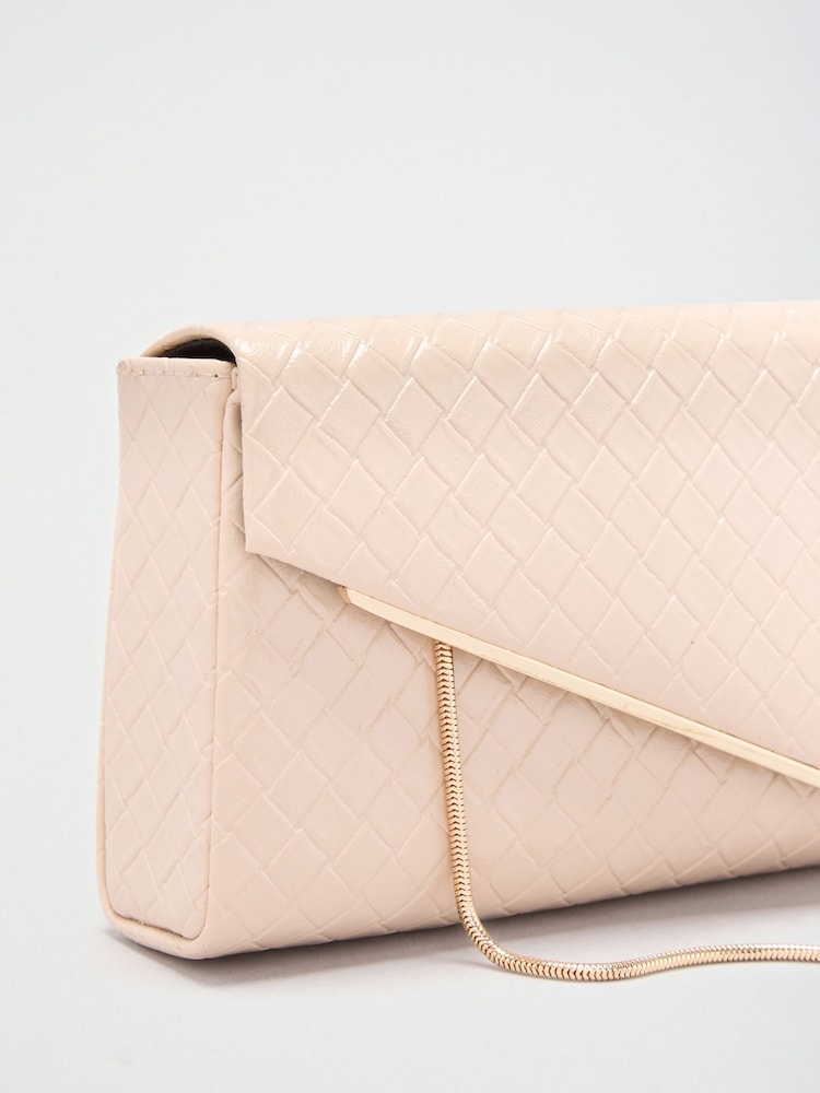 Lipsy Nude Weave Envelope Clutch Bag - Image 8 of 8 Lipsy Nude Weave Envelope Clutch Bag - Image 8 of 8