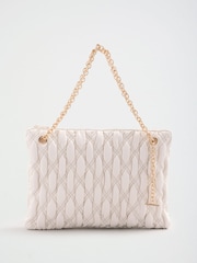 Lipsy Cream Padded Chain Slouchy Shoulder Bag - Image 5 of 8