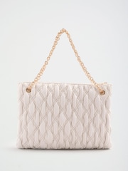 Lipsy Cream Padded Chain Slouchy Shoulder Bag - Image 6 of 8