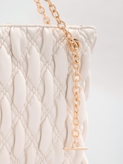 Lipsy Cream Padded Chain Slouchy Shoulder Bag - Image 7 of 8