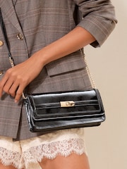 Lipsy Black Buckle Ocassion Cross-Body Bag - Image 1 of 4
