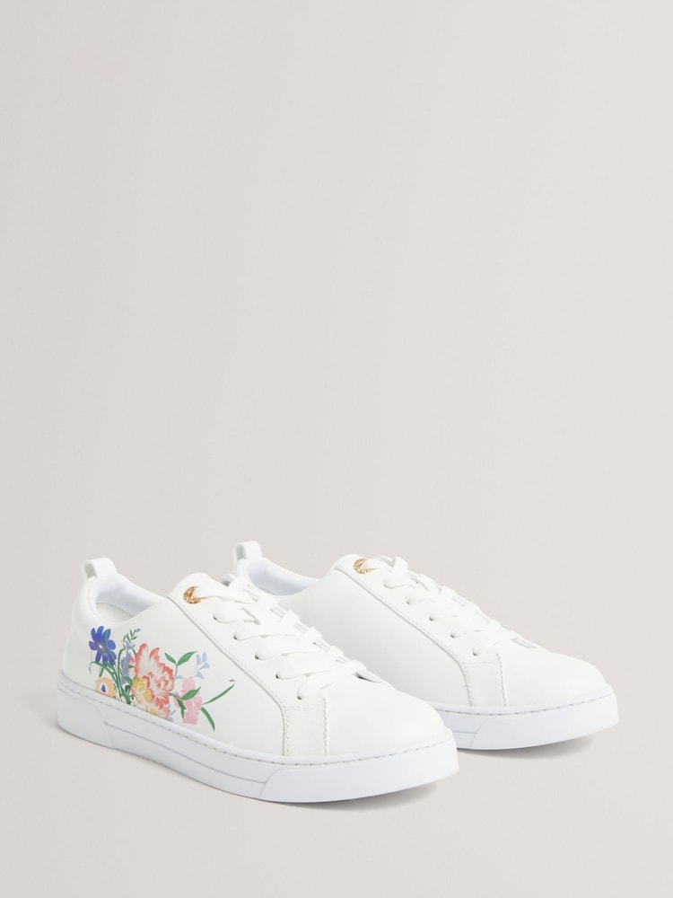 Ted Baker White KAIILA Printed Detail Trainers - Image 2 of 3
