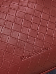 Friends Like These Burgundy Red Boxy Weave Crossbody Bag - Image 5 of 9