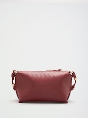 Friends Like These Burgundy Red Boxy Weave Crossbody Bag - Image 6 of 9