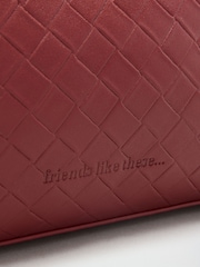 Friends Like These Burgundy Red Boxy Weave Crossbody Bag - Image 7 of 9