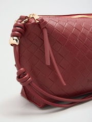 Friends Like These Burgundy Red Boxy Weave Crossbody Bag - Image 9 of 9