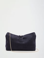 Friends Like These Navy Suedette Scrunch Chain Shoulder Bag - Image 5 of 8
