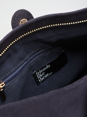 Friends Like These Navy Suedette Scrunch Chain Shoulder Bag - Image 7 of 8