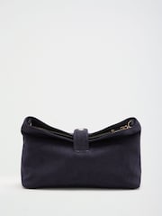 Friends Like These Navy Suedette Scrunch Chain Shoulder Bag - Image 8 of 8