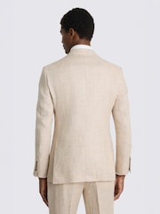 MOSS Neutral Slim Fit Delave Linen Suit Jacket - Image 5 of 6