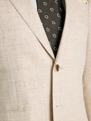 MOSS Neutral Slim Fit Delave Linen Suit Jacket - Image 6 of 6