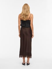 VILA Brown High Waist Ankle Lace Skirt - Image 2 of 3