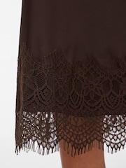VILA Brown High Waist Ankle Lace Skirt - Image 3 of 3