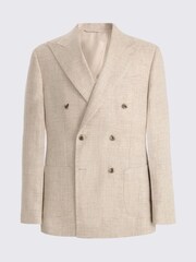 MOSS Tailored Fit Double Breasted Delave Linen Suit Jacket - תמונה 5 מתוך 5