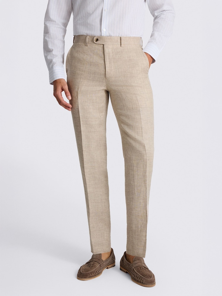 MOSS Tailored Fit Delave Linen Suit Trousers - صورة 1 من 3