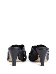 Tommy Hilfiger Leather Crossover Strap Heeled Mules - Image 4 de 8