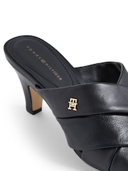 Tommy Hilfiger Leather Crossover Strap Heeled Mules - Image 6 de 8