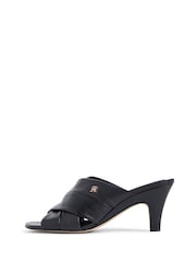 Tommy Hilfiger Leather Crossover Strap Heeled Mules - Image 7 de 8