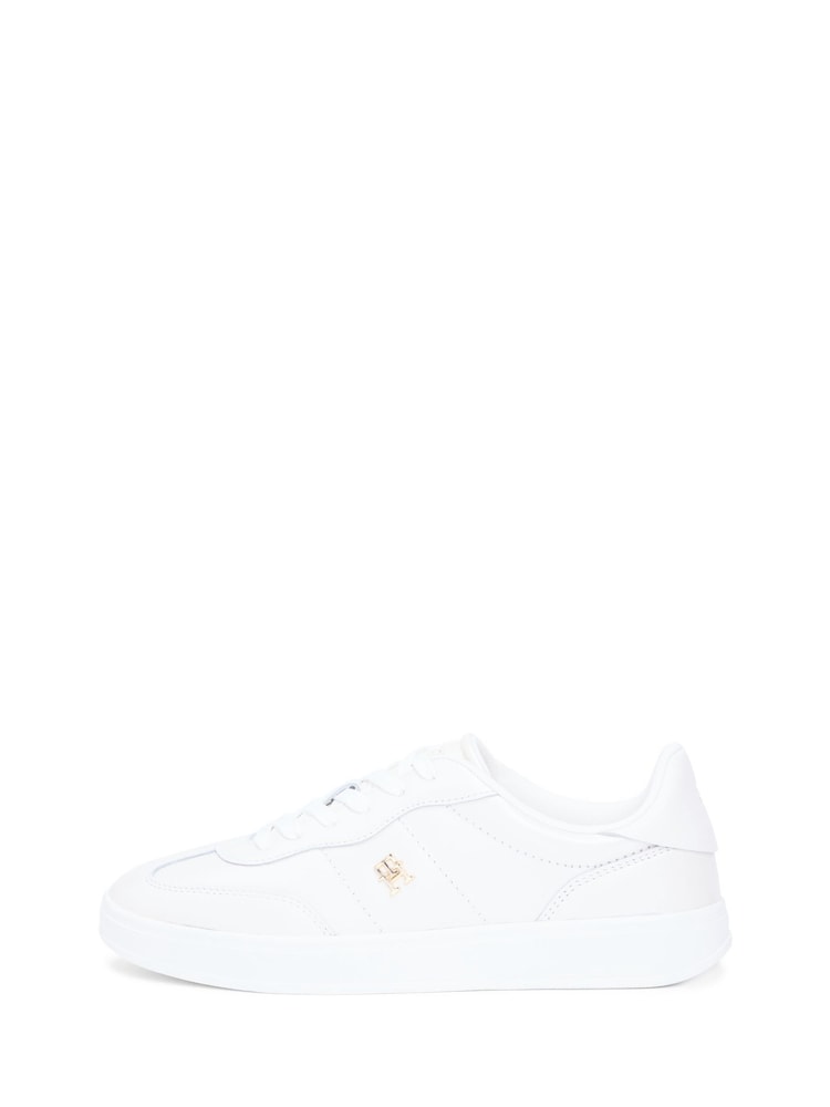 Tommy Hilfiger White Monogram Leather Trainers - Image 1 of 6