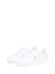 Tommy Hilfiger White Monogram Leather Trainers - Image 3 of 6