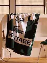 Lacoste Vert Retro Beach Towel - Image 1 of 4