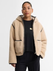 Barbour International Cream Ramona Fleece Casual Jacket - Image 4 of 7