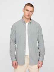 Gap Green stripe Cotton Poplin Classic Shirt - Image 1 of 4