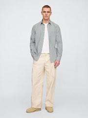 Gap Green stripe Cotton Poplin Classic Shirt - Image 2 of 4
