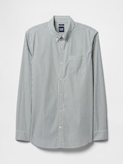 Gap Green stripe Cotton Poplin Classic Shirt - Image 3 of 4