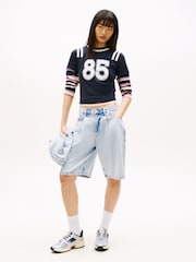 Tommy Jeans Blue Logo Peached Jersey Slim T-Shirt - Image 3 of 5