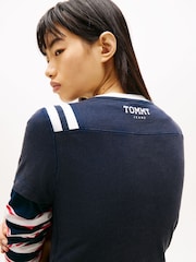 Tommy Jeans Blue Logo Peached Jersey Slim T-Shirt - Image 4 of 5