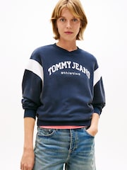 Tommy Jeans Contrast Logo Embroidery Boxy Sweatshirt - Imaginea 1 din 5