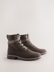Chocolate Brown Casual Lace-Up Ankle Boots - Image 2 of 5