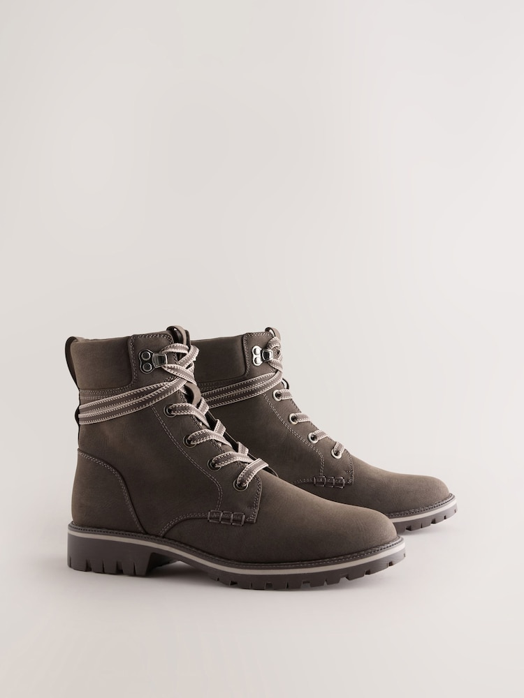 Chocolate Brown Casual Lace-Up Ankle Boots - Image 2 of 5