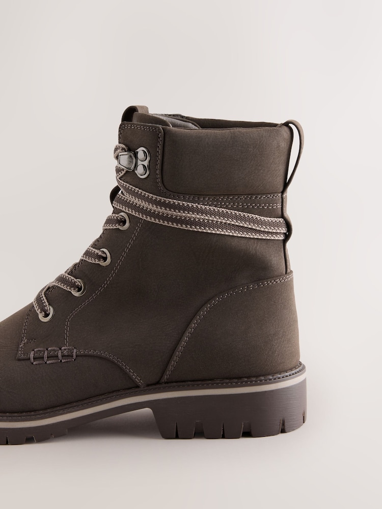 Chocolate Brown Casual Lace-Up Ankle Boots - Image 5 of 5