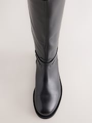 Black Narrow Leg Forever Comfort® Knee High Leather Boots - Image 2 of 4