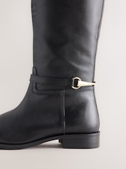Black Narrow Leg Forever Comfort® Knee High Leather Boots - Image 3 of 4