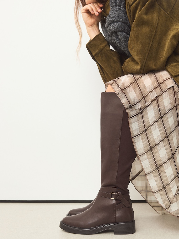 Czekoladowy brąz - Forever Comfort® Knot Knee High Rider Boots - Obraz 1 z 10 Czekoladowy brąz - Forever Comfort® Knot Knee High Rider Boots - Obraz 1 z 10