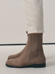 Ουδέτερο - Forever Comfort® Scround Toe Leather Chelsea Boots - Εικόνα 1 από 3